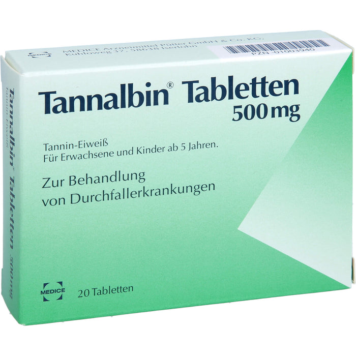 Tannalbin Tabletten 500 mg bei Durchfallerkrankungen, 20 St. Tabletten