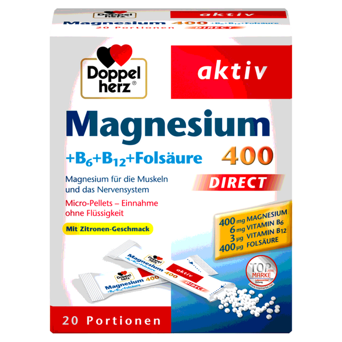 Doppelherz Magnesium + B Vitamine direct Beutel, 20 St. Beutel