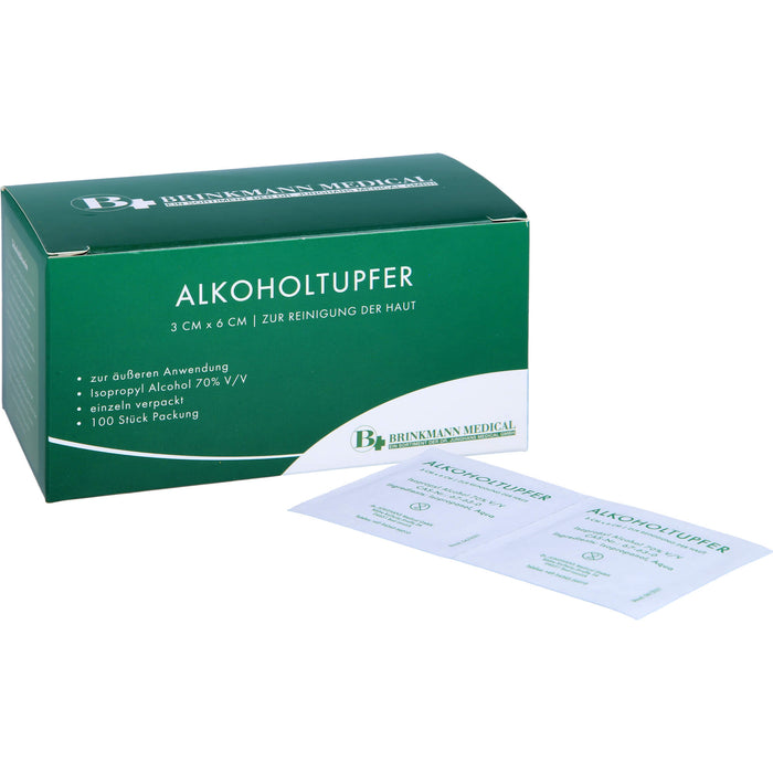 Alkoholtupfer 3x6cm steril, 100 St TUP