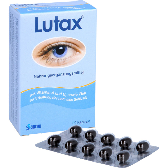 Santen Lutax Kapseln zur Erhaltung normaler Sehkraft, 30 pcs. Capsules