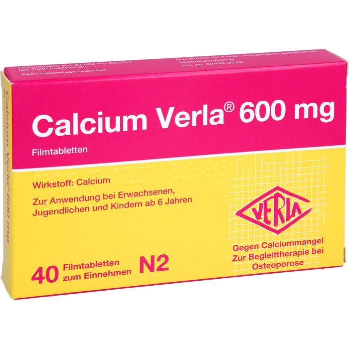 Calcium Verla 600 mg Filmtabletten, 40 St. Tabletten