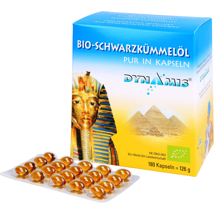 DYNAMIS Bio-Schwarzkümmelöl pur in Kapseln, 180 pc Capsules