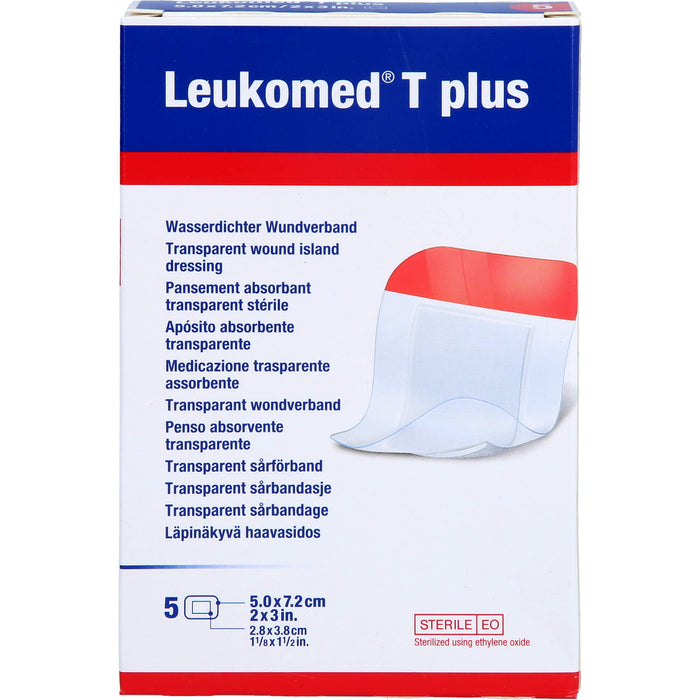 Leukomed T plus transparenter Wundverband 5 x 7,2 cm, 5 St. Pflaster