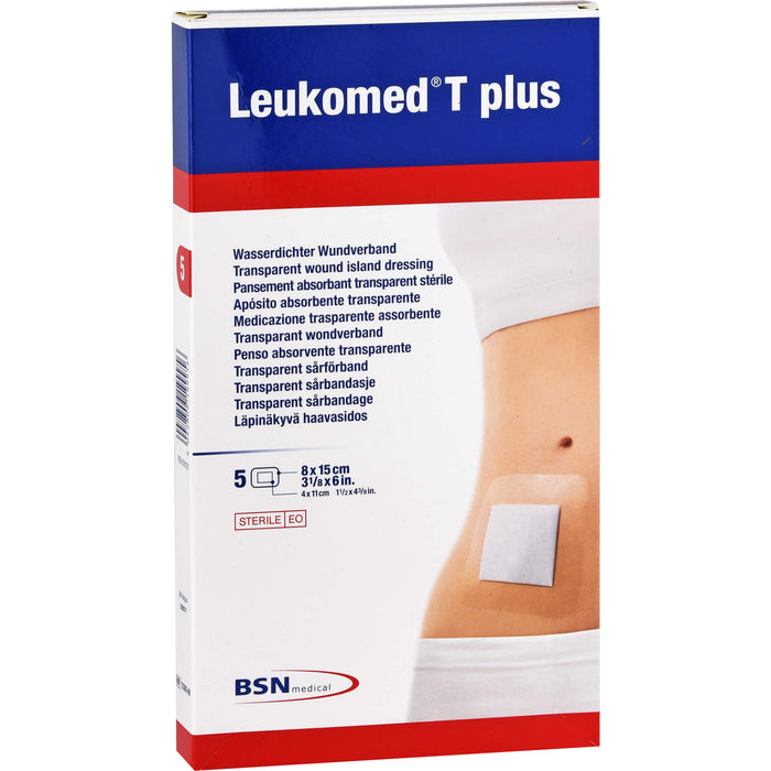 LEUKOMED TRANSP. PLUS STERILE PFL. 8x15 cm, 5 St. Pflaster