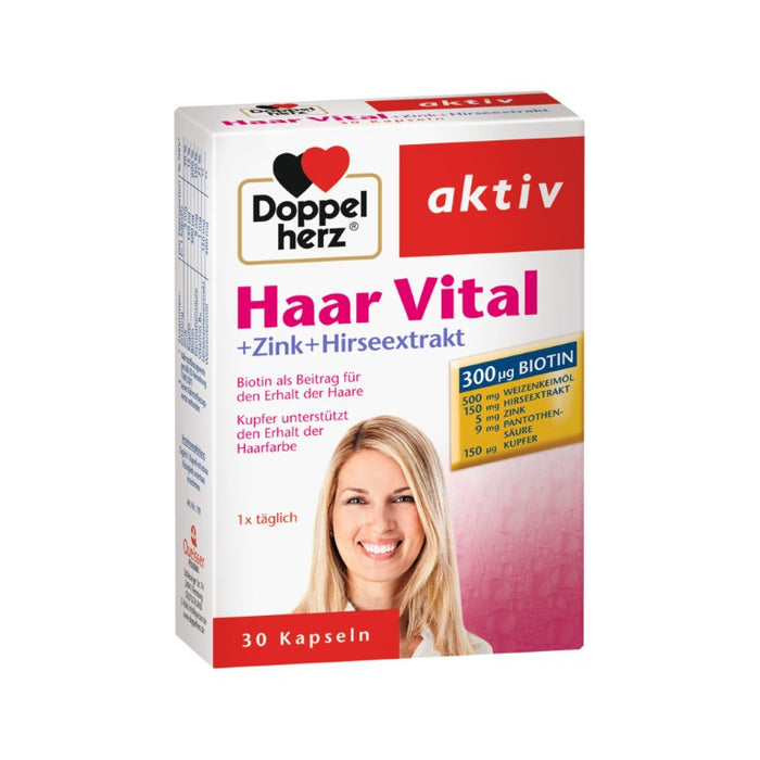 Doppelherz Haar Vital + Zink + Hirseextrakt, 30 St. Kapseln