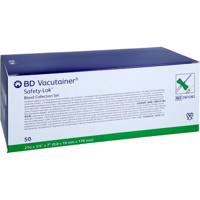 BD Vacutainer Safety-Lok Sich.Blutentn.Set21G 18cm, 50 St KAN