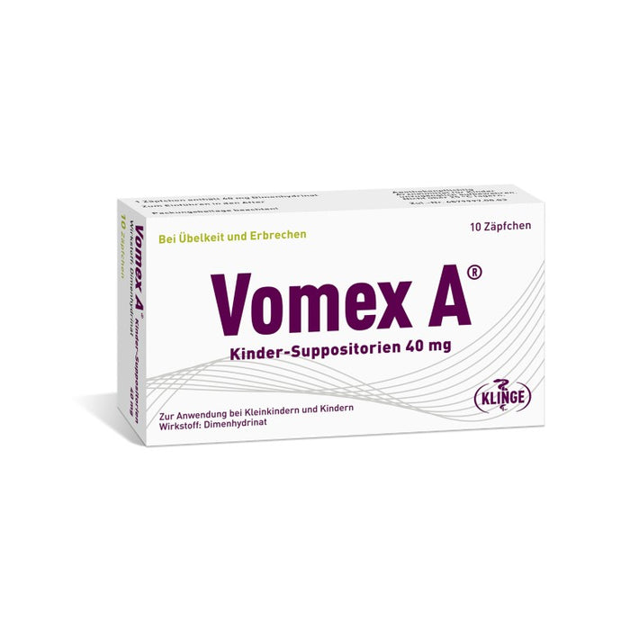 Vomex A 40 mg Kinder-Suppositorien, 10 pcs. Suppositories