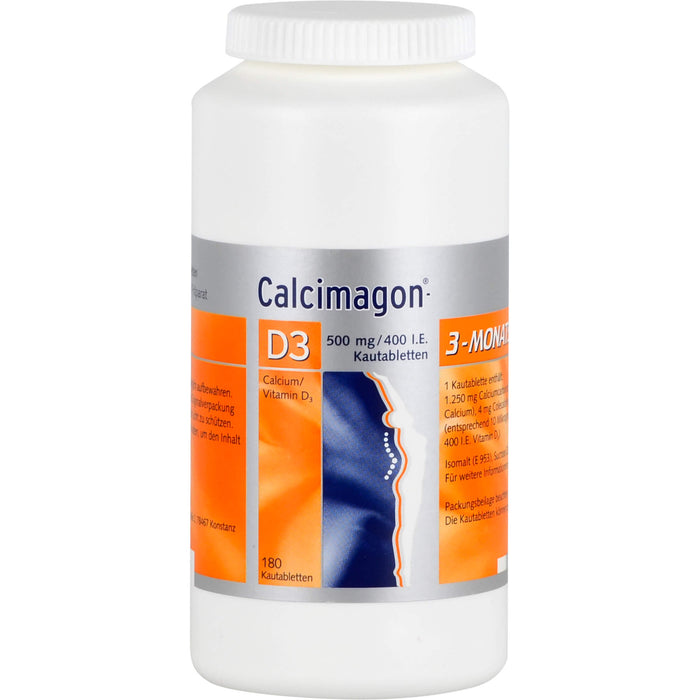 Calcimagon D3 500 mg/400 I.E. Kautabletten, 180 St. Tabletten