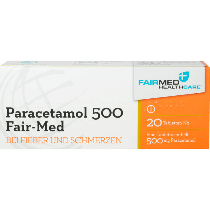 Paracetamol 500 Fair-Med Tabletten bei Fieber und Schmerzen, 20 St. Tabletten