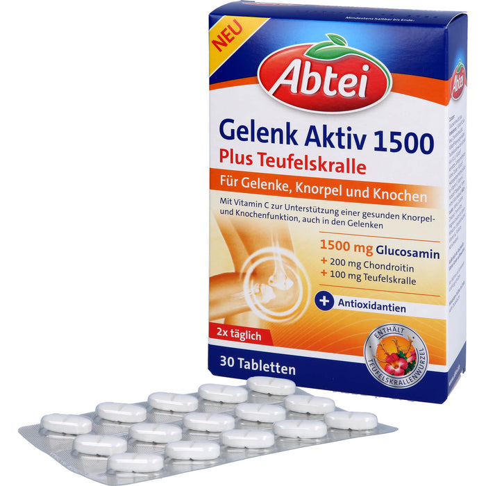 Abtei Gelenk Aktiv Plus Tabletten für Gelenke, Knochen und Knorpel, 30 pc Tablettes