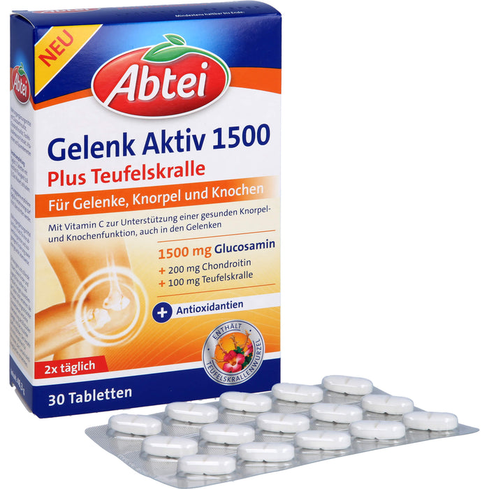 Abtei Gelenk Aktiv Plus Tabletten für Gelenke, Knochen und Knorpel, 30 pc Tablettes