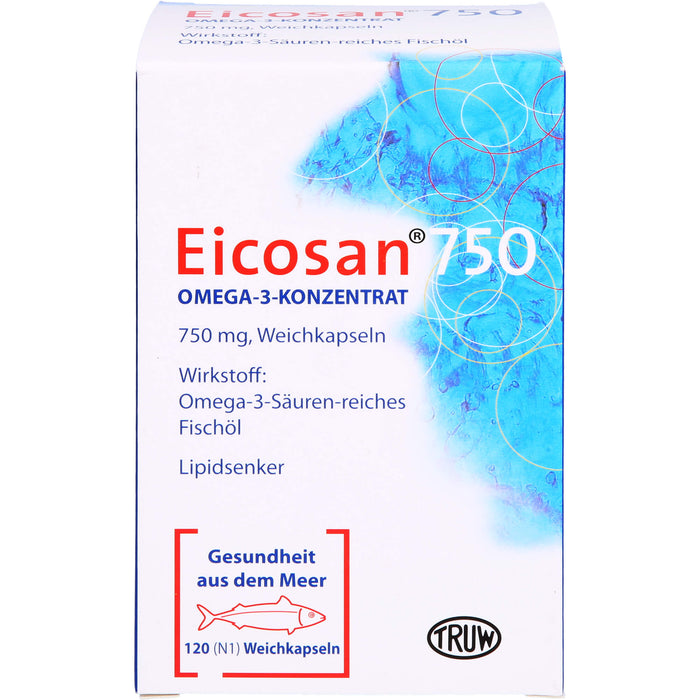 Eicosan 750 Omega-3-Konzentrat Weichkapseln Lipidsenker, 120 pc Capsules