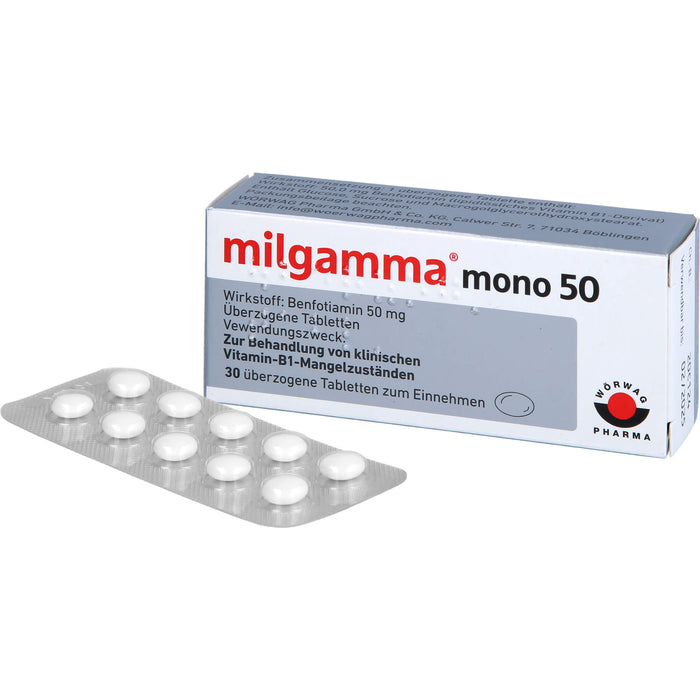 milgamma mono 50 Tabletten bei Vitamin-B1-Mangelzuständen, 30 pc Tablettes