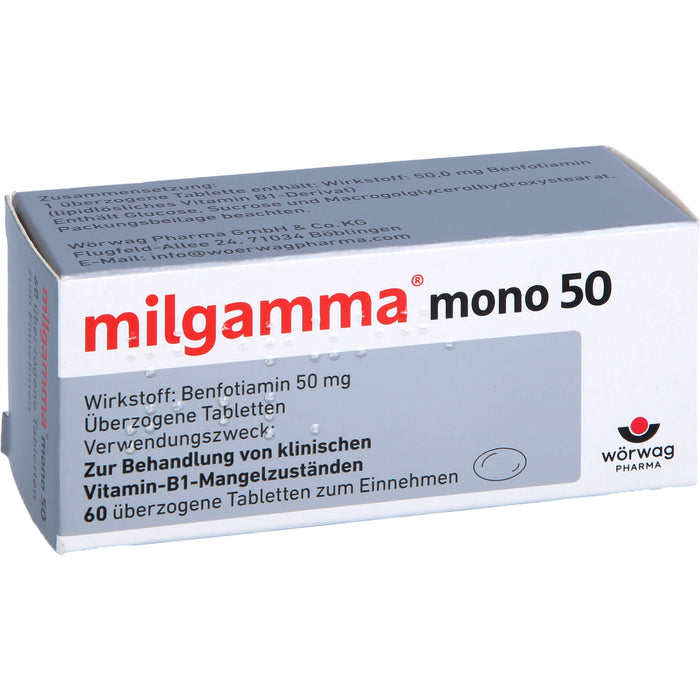 milgamma mono 50 Tabletten bei Vitamin-B1-Mangelzuständen, 60 pcs. Tablets