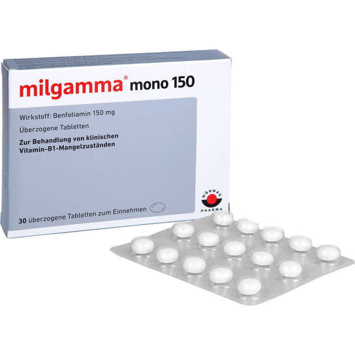 milgamma mono 150 Tabletten bei Vitamin-B1-Mangelzuständen, 30 pcs. Tablets