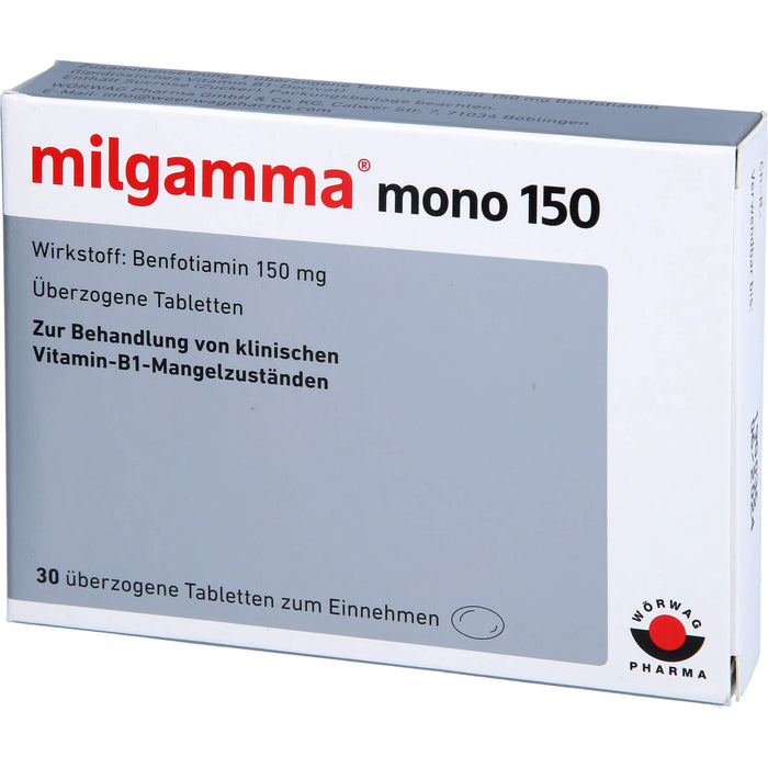 milgamma mono 150 Tabletten bei Vitamin-B1-Mangelzuständen, 30 pcs. Tablets