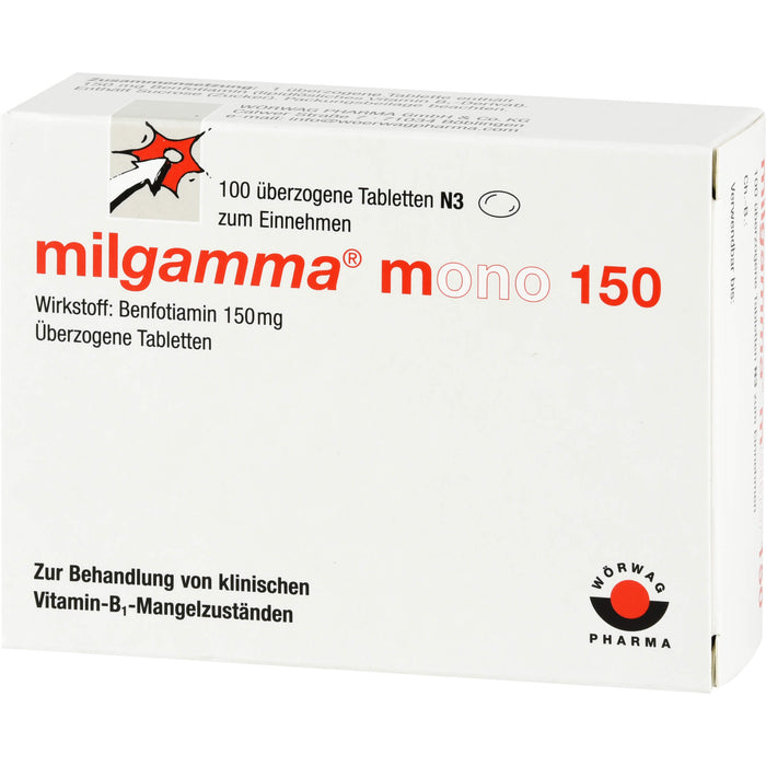 milgamma mono 150 Tabletten bei Vitamin B1 Mangelzuständen, 100 St. Tabletten