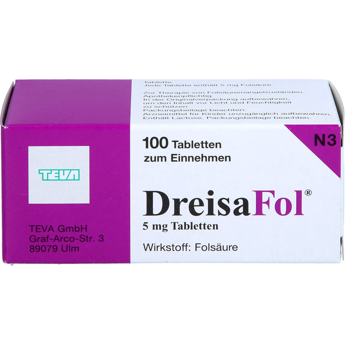 DreisaFol Tabletten bei Folsäuremangelzuständen, 100 pcs. Tablets