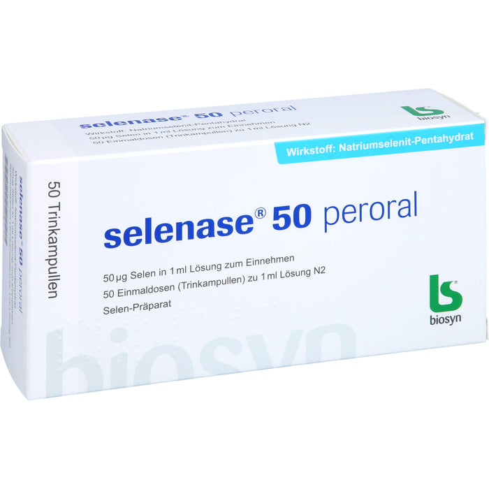 selenase 50 peroral Selen-Präparat Lösung zum Einnehmen, 50 St. Ampullen