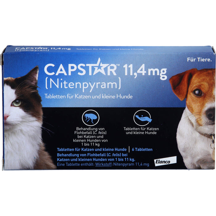 CAPSTAR 11,4 mg Tabletten für Katzen und kleine Hunde bei Flohbefall, 5 pcs. Tablets