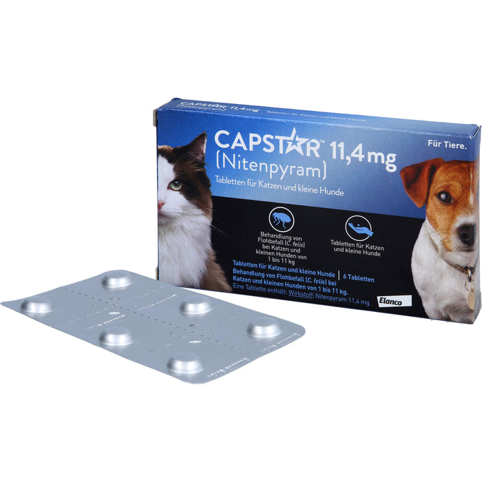 CAPSTAR 11,4 mg Tabletten für Katzen und kleine Hunde bei Flohbefall, 5 pcs. Tablets