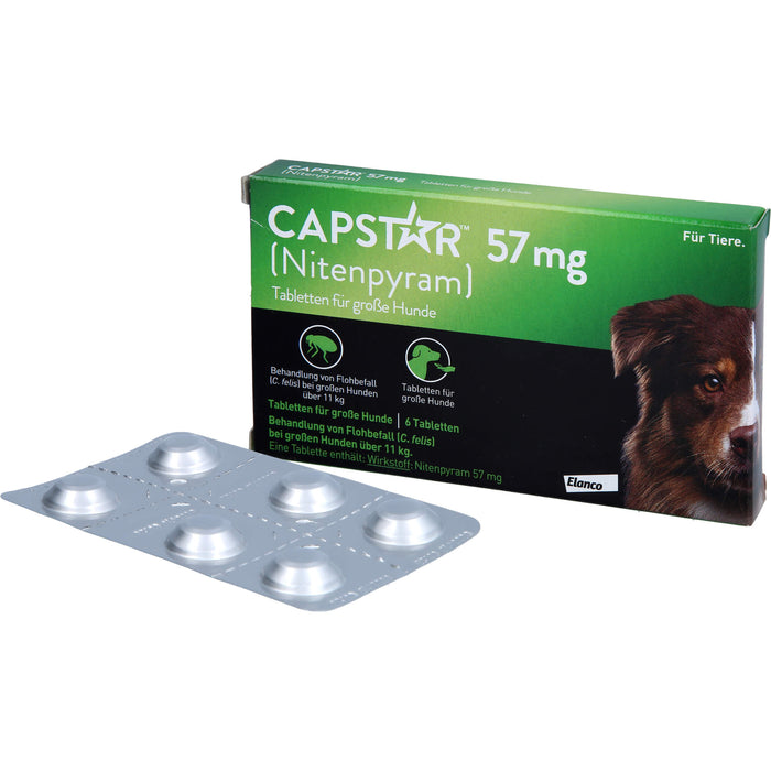 CAPSTAR 57 mg Tabletten für große Hunde bei Flohbefall, 6 pcs. Tablets