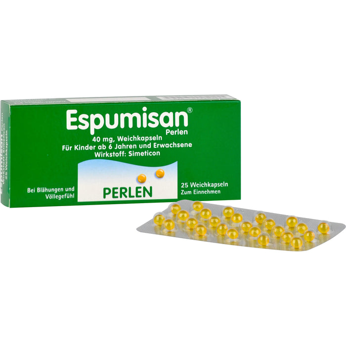 Espumisan Perlen, 40 mg, Weichkapseln, 25 St WKA