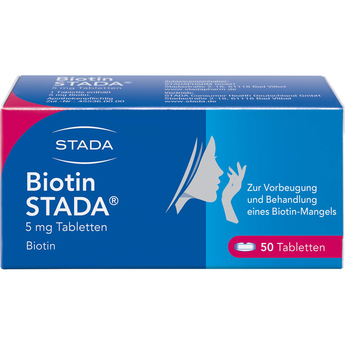 STADA Biotin Tabletten zur Vorbeugung und Behandlung eines Biotin-Mangels, 50 pc Tablettes