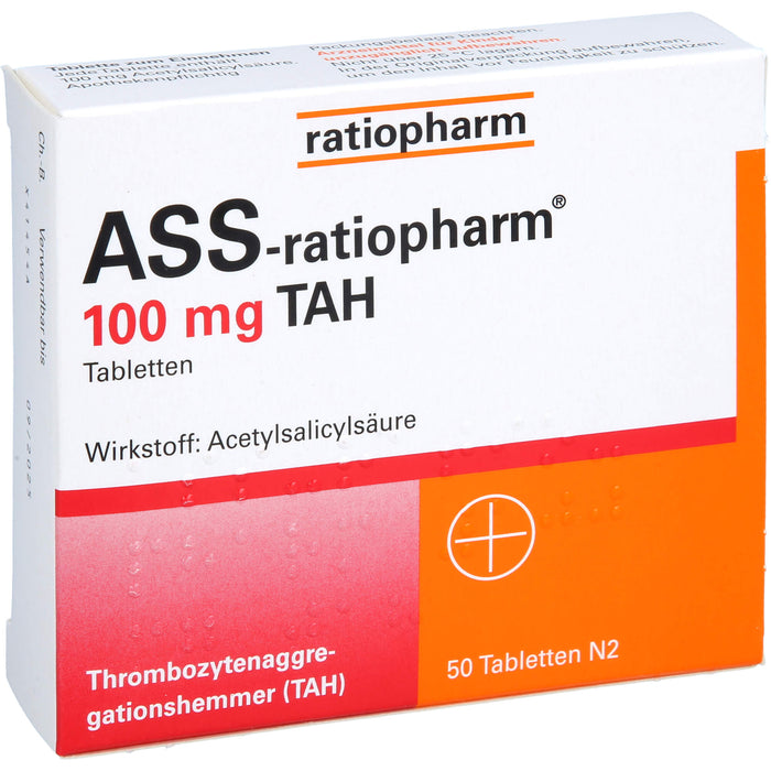 ASS-ratiopharm 100 mg TAH Tabletten, 50 pc Tablettes