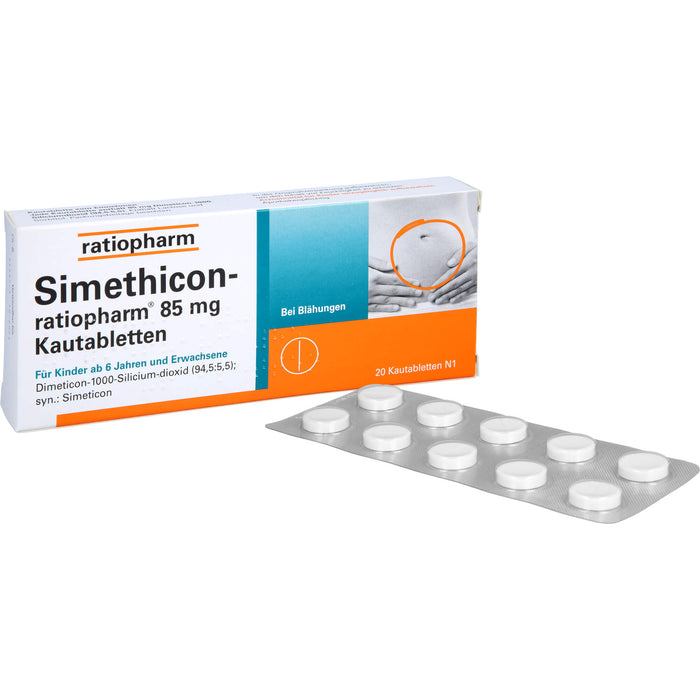 Simethicon-ratiopharm 85 mg Kautabletten, 20 pcs. Tablets