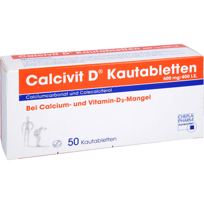 Calcivit D Kautabletten 600 mg/400 I.E., 50 pcs. Tablets