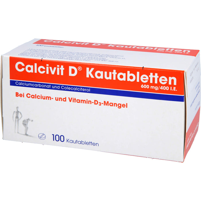 Calcivit D Kautabletten 600 mg/400 I.E., 100 pcs. Tablets