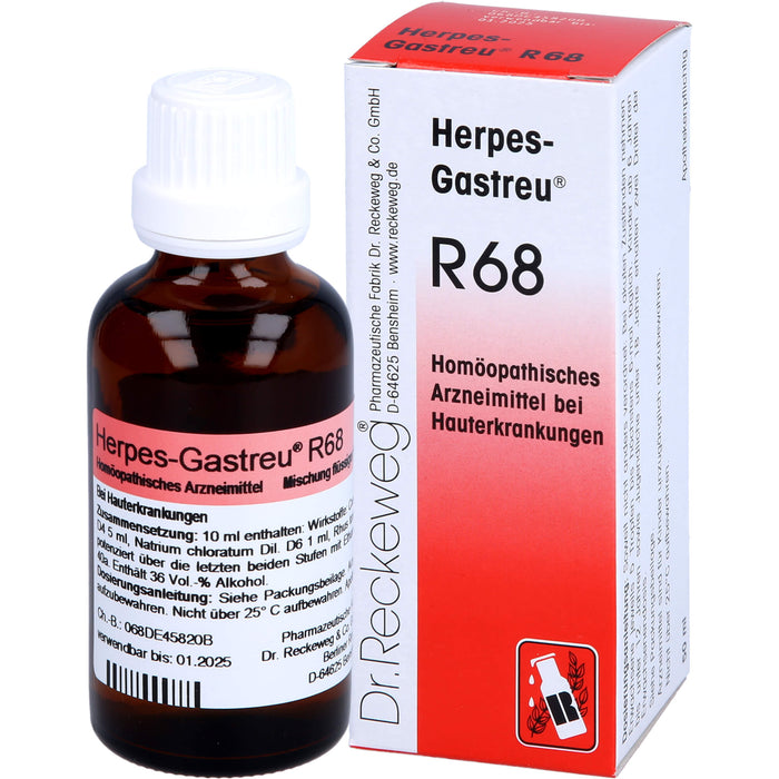 Herpes-Gastreu R68 Mischung bei Hauterkrankungen, 50 ml Lösung