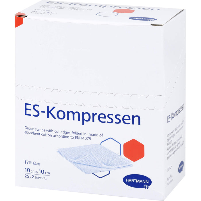 HARTMANN ES-Kompressen steril 10 cm x 10 cm Mullkompressen, 50 St. Kompressen