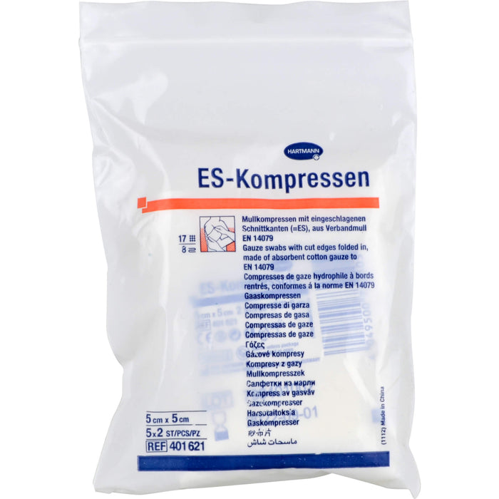 HARTMANN ES-Kompressen steril 5 cm x 5 cm Mullkompressen, 10 pc Compresses