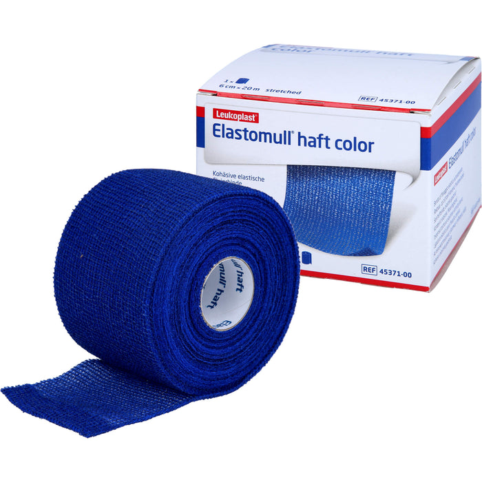 Elastomull haft color 6 cm x 20 m blaue kohäsive elastische Fixierbinde, 1 pc Bandage