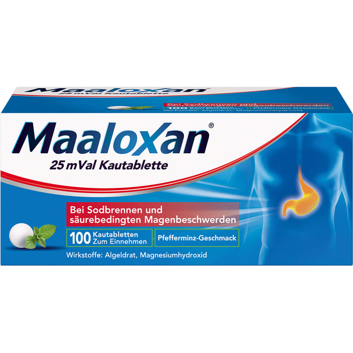 Maaloxan 25 mVal Kautabletten bei Sodbrennen, 100 pc Tablettes