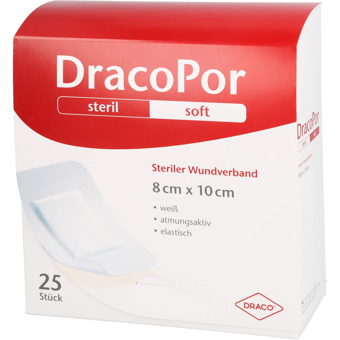 DracoPor soft weiß 8 cm x 10 cm steriler Wundverband, 25 pcs. Wound dressings