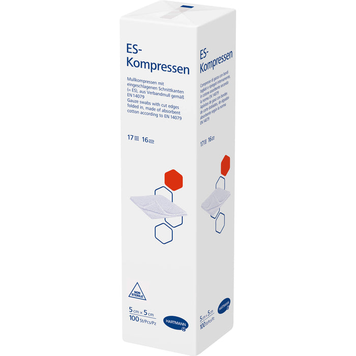 HARTMANN ES-Kompressen unsteril 16fach 5 x 5 cm, 100 pc Compresses