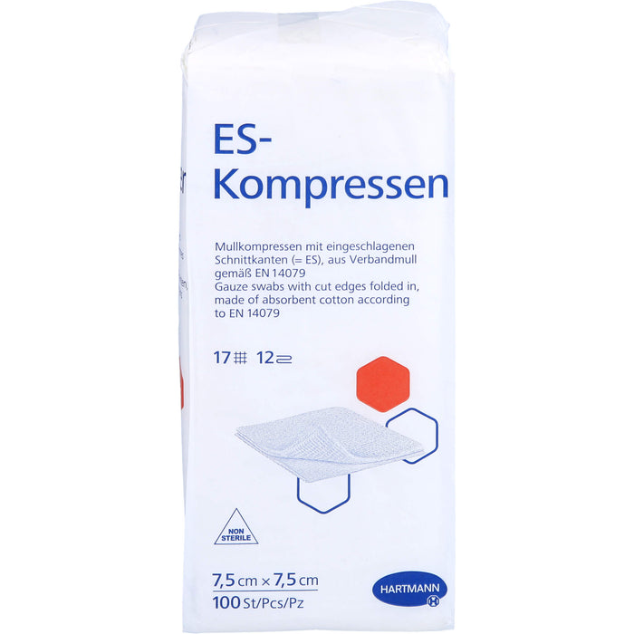 HARTMANN ES-Kompressen unsteril 12fach 7,5 x 7,5 cm, 100 pcs. Compresses