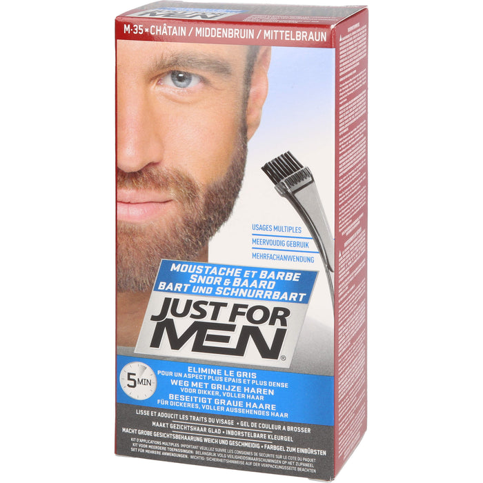 JUST FOR MEN Pflege-Brush-In-Color-Gel mittelbraun, 1 pcs. Gel