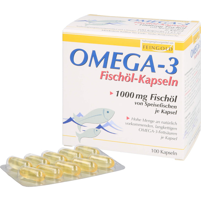 FEINGOLD Omega 3 Fischöl Kapseln, 100 pcs. Capsules