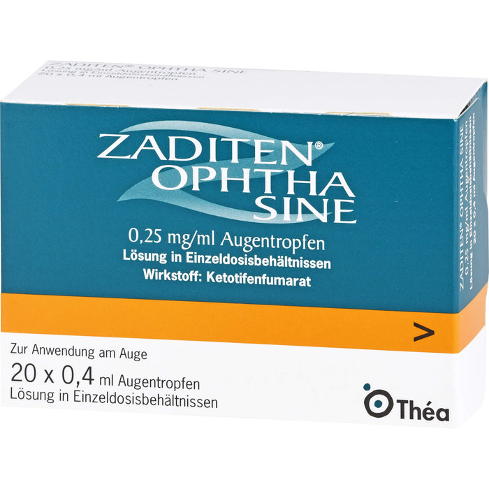 ZADITEN Ophtha sine Lösung bei allergischer Konjunktivitis, 20 pc Pipettes à dose unique