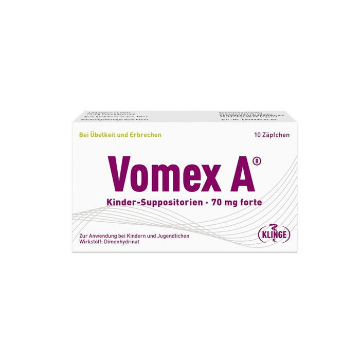 Vomex A Kinder-Suppositorien 70 mg forte, 10 pc Suppositoires