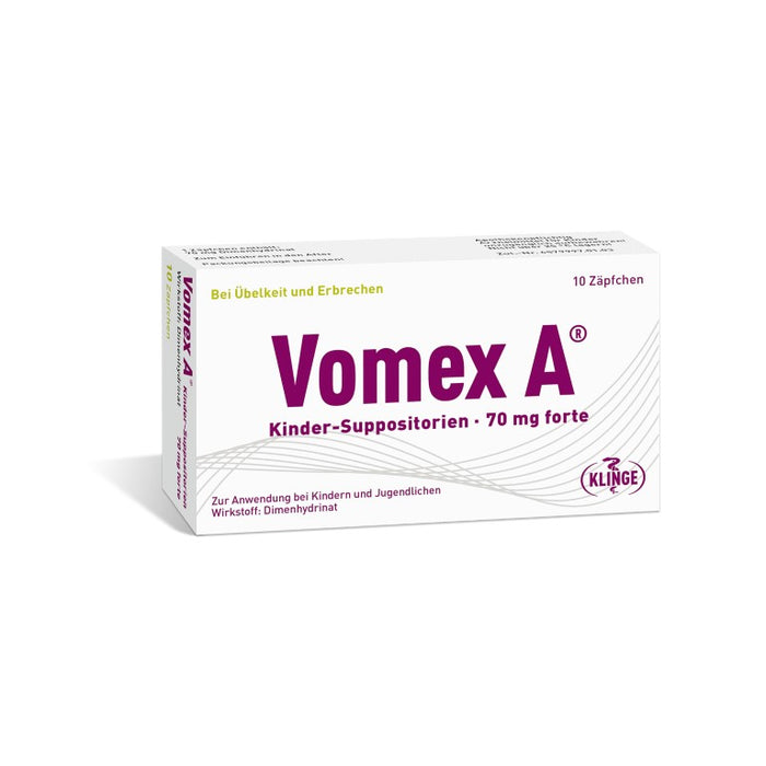 Vomex A Kinder-Suppositorien 70 mg forte, 10 pc Suppositoires