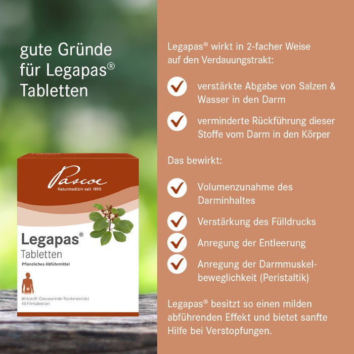 Legapas Tabletten bei Verstopfung, 40 pc Tablettes