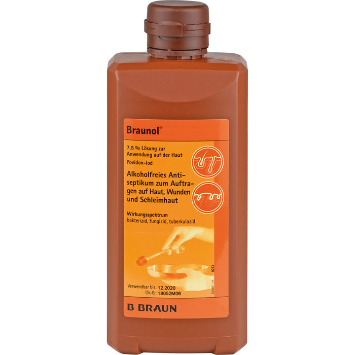 Braunol alkoholfreies Antiseptikum zum Auftragen auf Haut, Wunden und Schleimhaut, 500 ml Solution