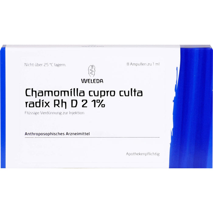 WELEDA Chamomilla Cupro culta, Radix Rh D2 flüssige Verdünnung, 8 St. Ampullen