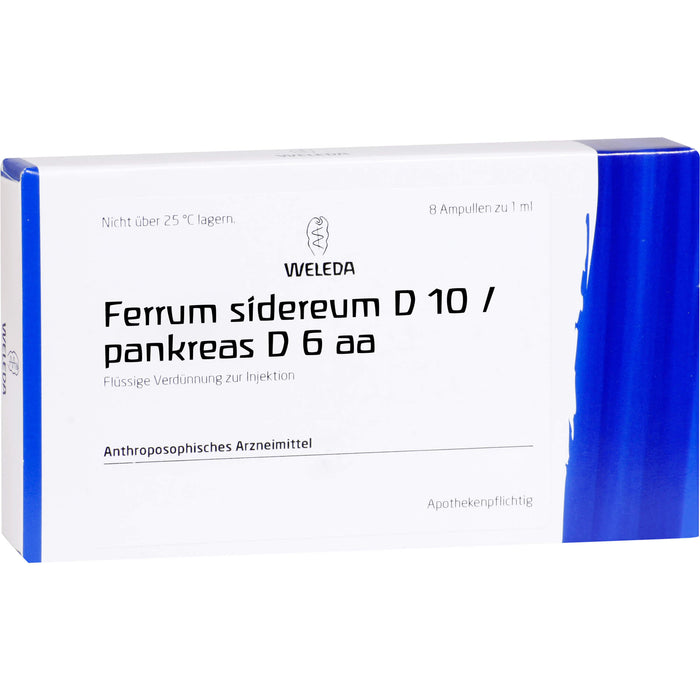 WELEDA Ferrum sidereum D10 / Pankreas D6 aa flüssige Verdünnung, 8 pcs. Ampoules