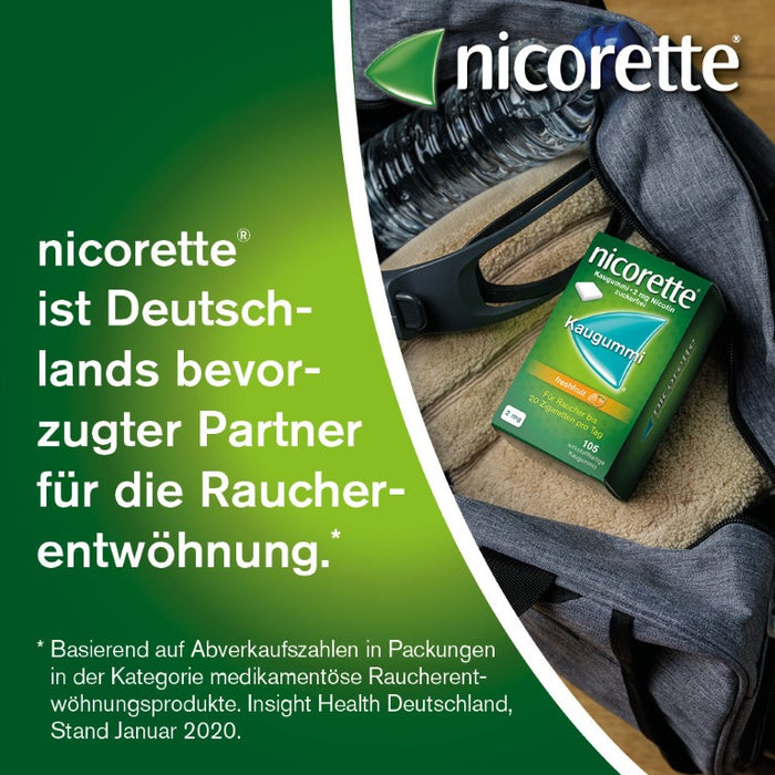 nicorette Kaugummi 2 mg Nicotin zuckerfrei freshfruit, 105 St. Kaugummi